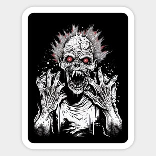 scary monstrum with red eyes, halloween design Sticker